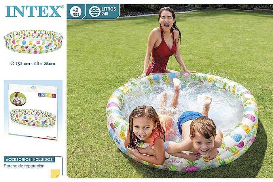 Juguetes Para Piscina Y Accesorios Intex | Piscina 3 Aros Hinchable 132X28Cm Intex