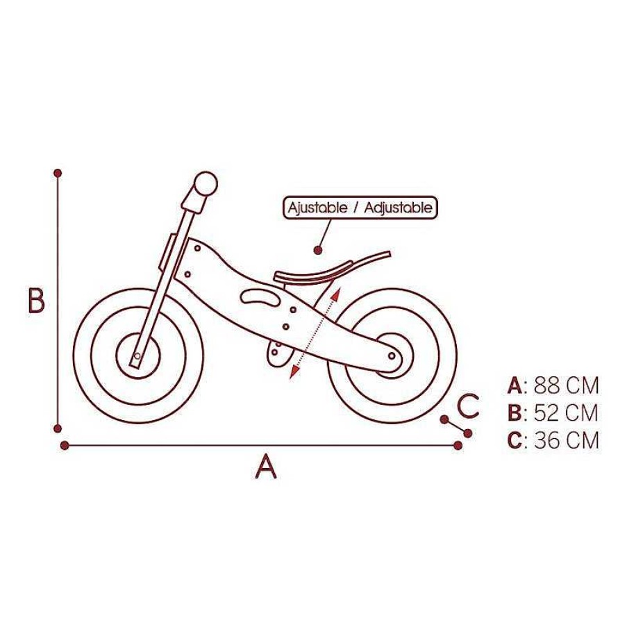 Juguetes Aire Libre Color Baby | Moto Correpasillos De Madera Indian