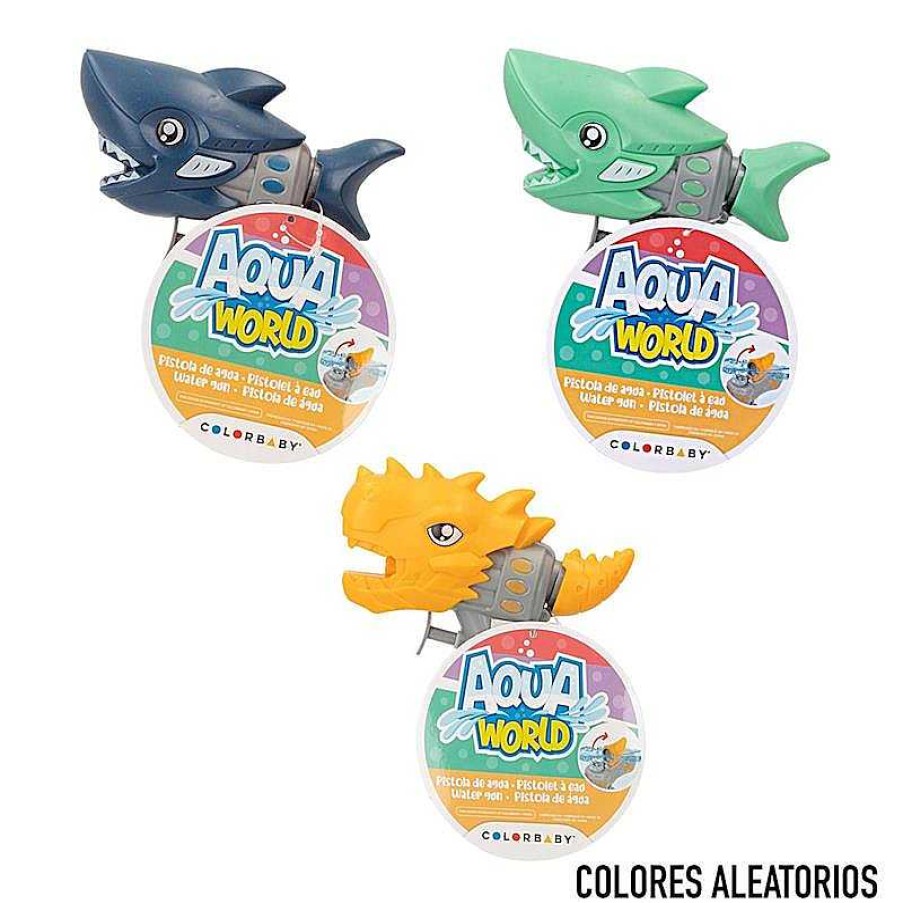 Juguetes Para Piscina Y Accesorios Color Baby | Dinosaurio O Tiburon Pistola De Agua Aqua World