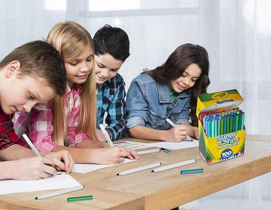 Juegos Del Hogar Crayola | 100 Rotuladores Lavables S Per Punta De Crayola