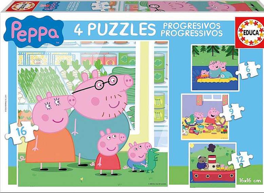 Puzzles Educa Borrás | Puzzle Progresivo De Peppa Pig De Educa