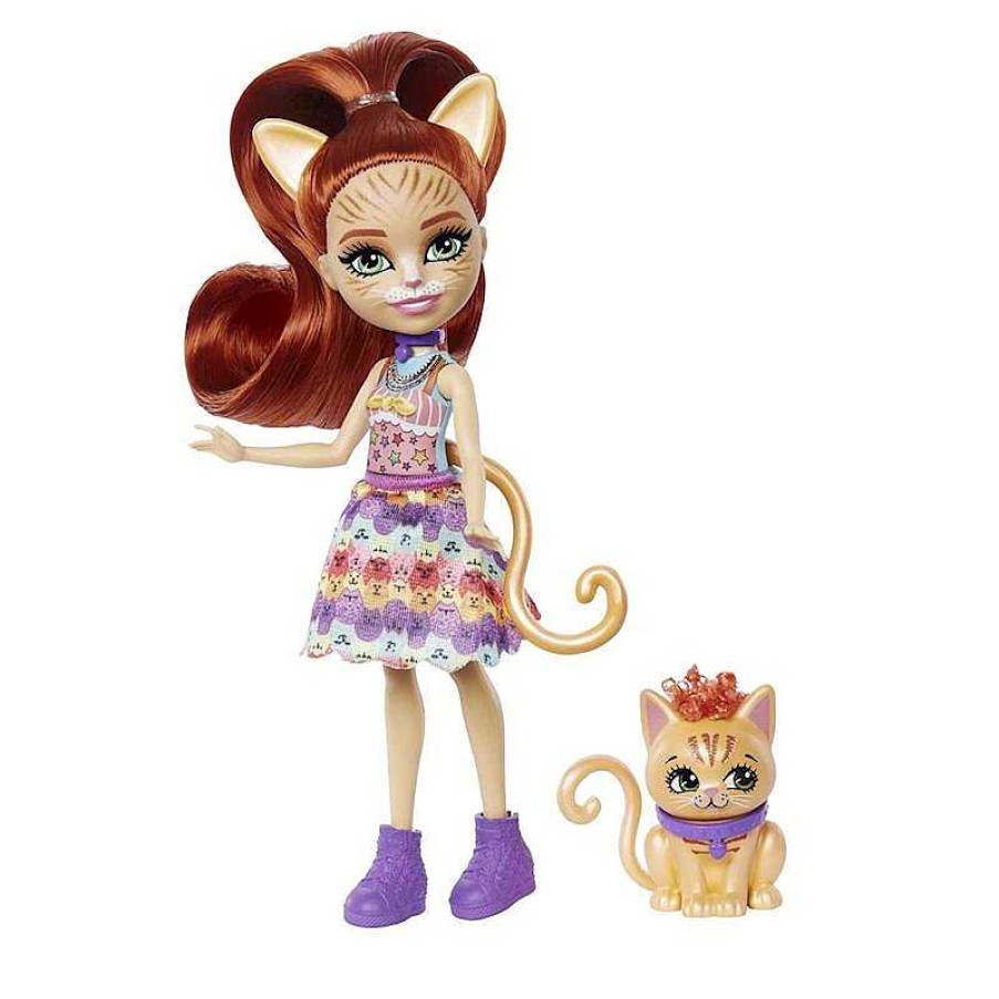 Mu Ecas Mattel | Mu Eca Enchantimals City Tarla Orange Cat & Cuddler