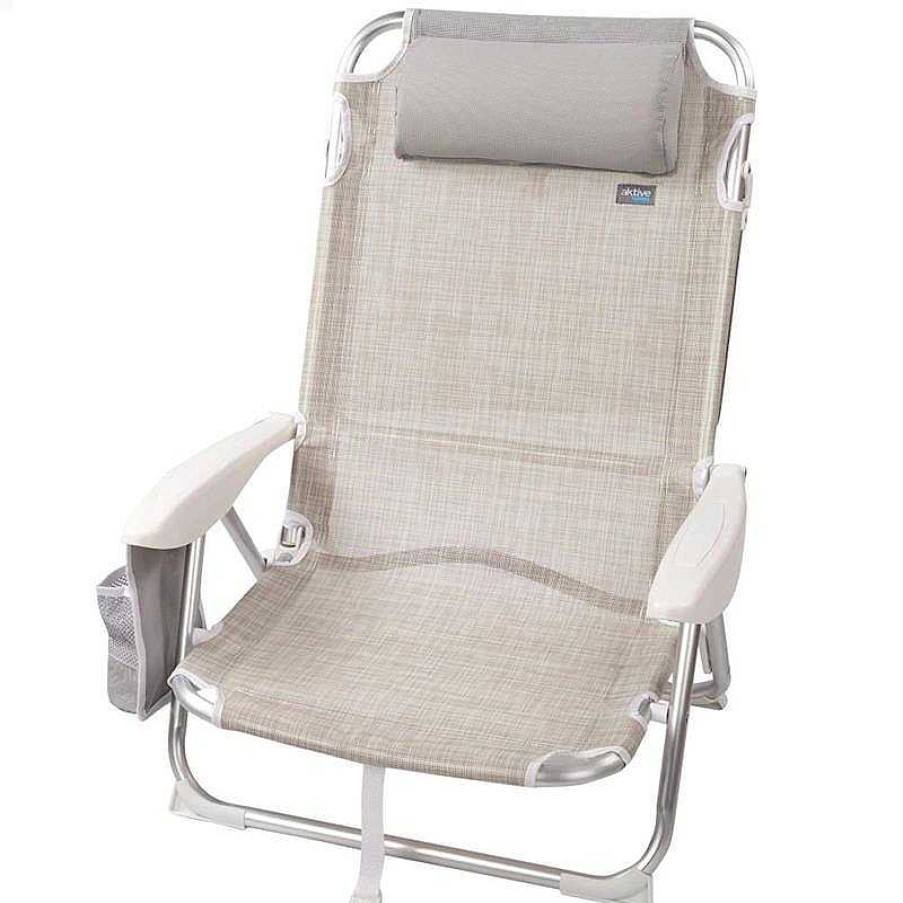 Juguetes Verano Color Baby | Silla Baja Playa Con Coj N Gris Aktive Beach