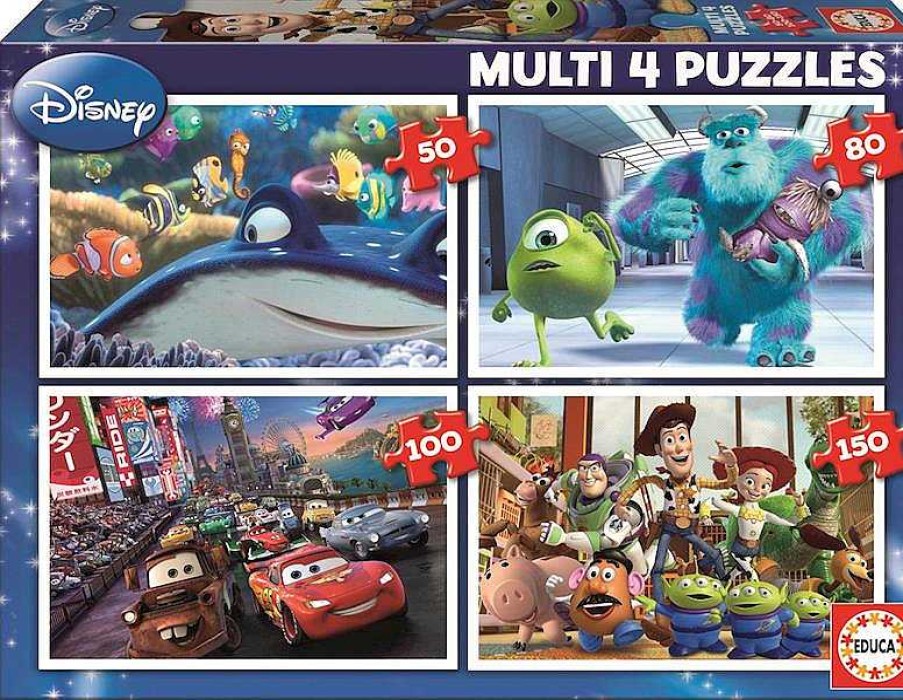 Puzzles Educa Borrás | Puzzle Multi 4 Pixar Progresivo