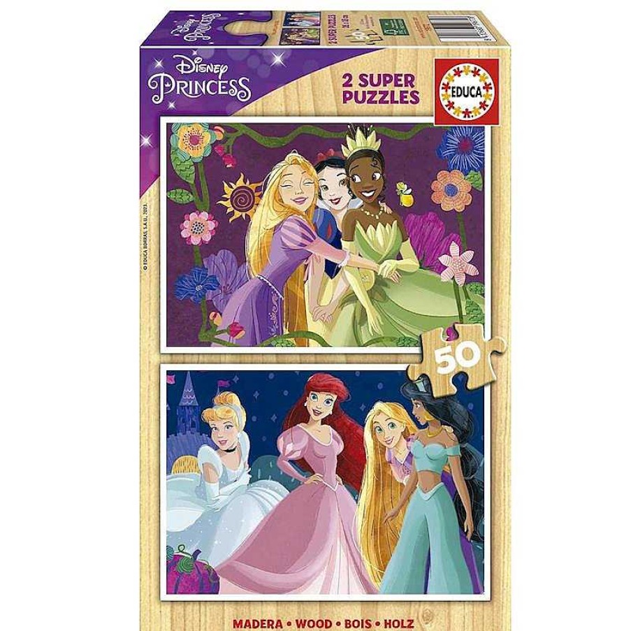 Puzzles Educa Borrás | Set De 2 Puzzles 50 Piezas Disney Princess