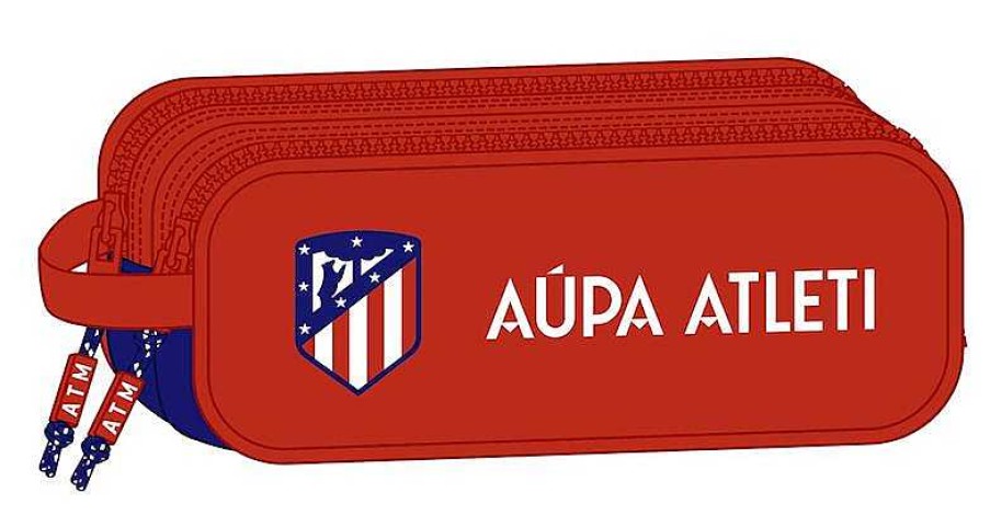 Material Escolar Safta | Estuche Atletico De Madrid Doble Safta