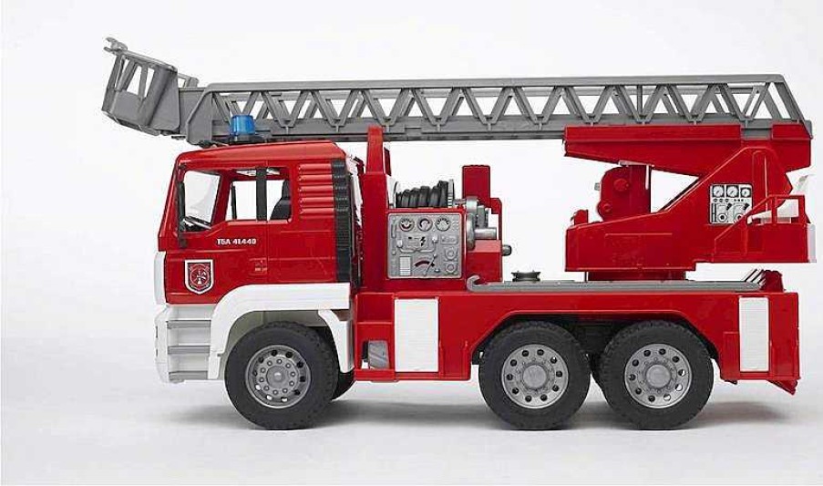 Veh Culos De Juguete Bruder | Camion Bomberos Man Con Gran Escalera Y Modulo Con Luz Bruder