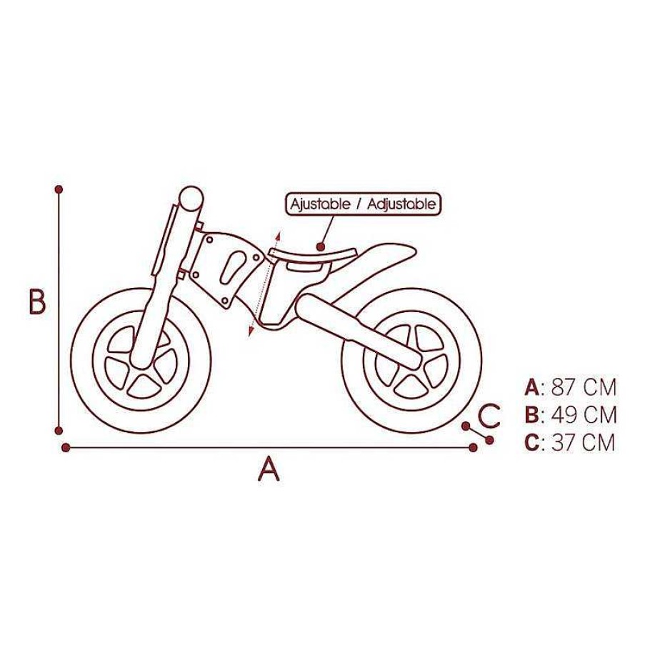 Juguetes Aire Libre Color Baby | Moto Correpasillos Cross De Madera