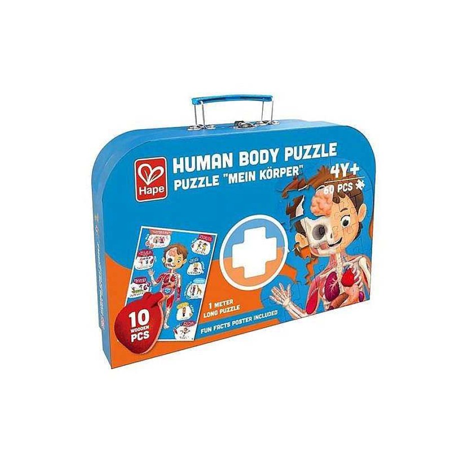 Puzzles Hape | Puzzle Madera Cuerpo Humano 60 Piezas