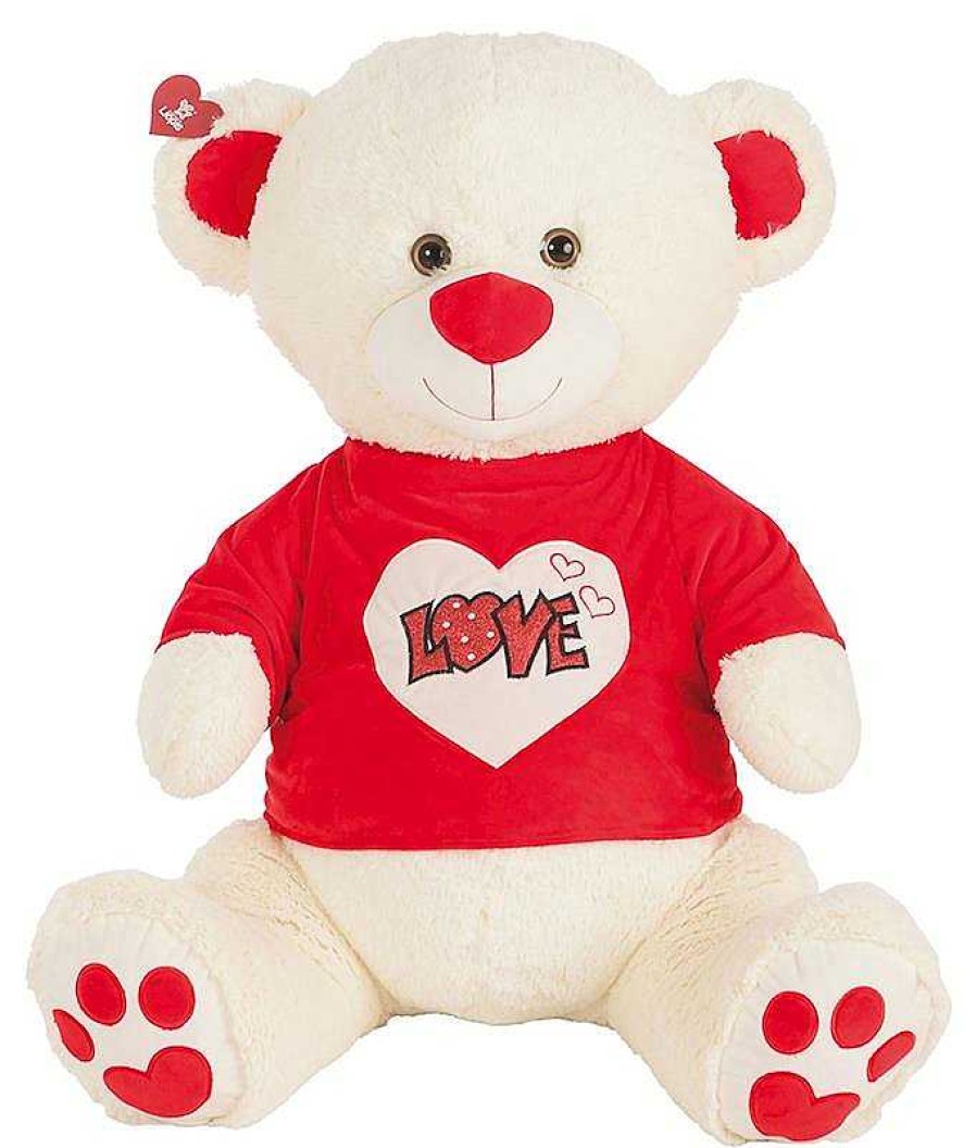 Peluches Creaciones Llopis | Peluche Oso Camiseta Love Purpurina 90 Cm