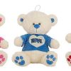 Peluches Creaciones Llopis | Peluche Oso Camiseta Love Purpurina 32 Cm