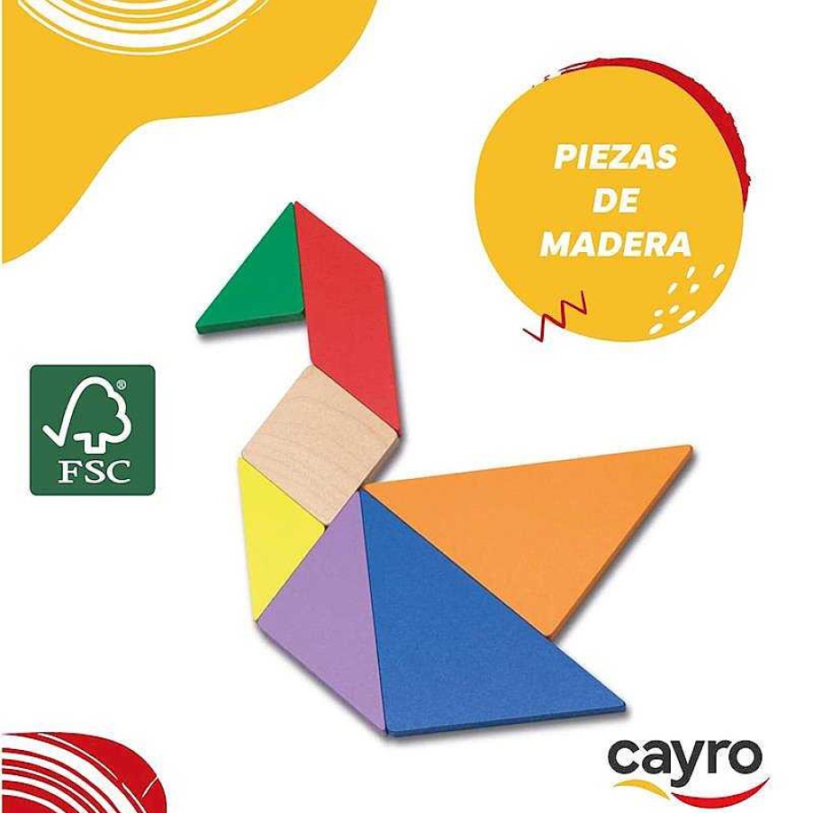 Juegos De Mesa Cayro | Juego Tangram De Madera En Caja De Metal