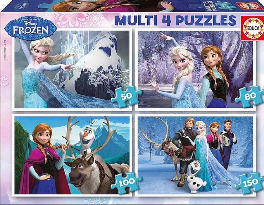 Puzzles Educa Borrás | Puzzle Multi 4 Puzzles Frozen Educa