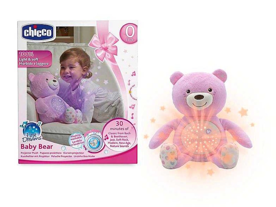 Juguetes Para Beb S Chicco | Peluche Proyector Musical Baby Bear Rosa Chicco