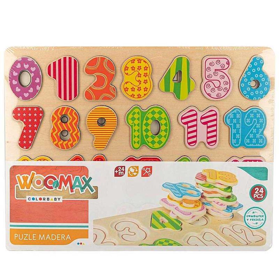 Juguetes Para Beb S Color Baby | Woomax Puzzle Encajables De Madera N Meros O Letras