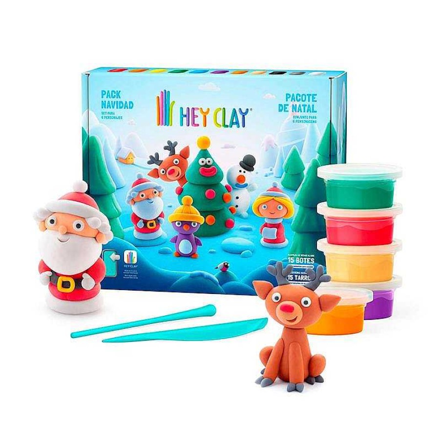 Juguetes Manualidades Infantiles Bizak | Pack Hey Clay Navidad