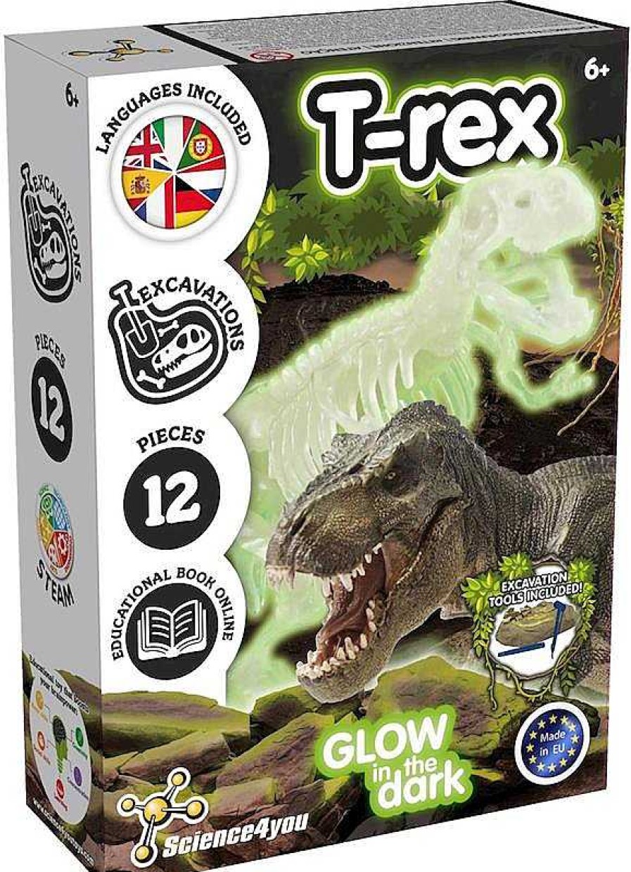 Juguetes Manualidades Infantiles Science 4 You | T-Rex Brilla En La Oscuridad Juego Excavaciones