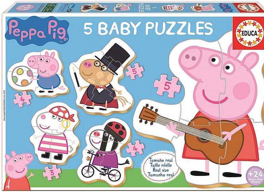 Puzzles Educa Borrás | Puzzle Baby Peppa Pig Contiene 5 Puzzles