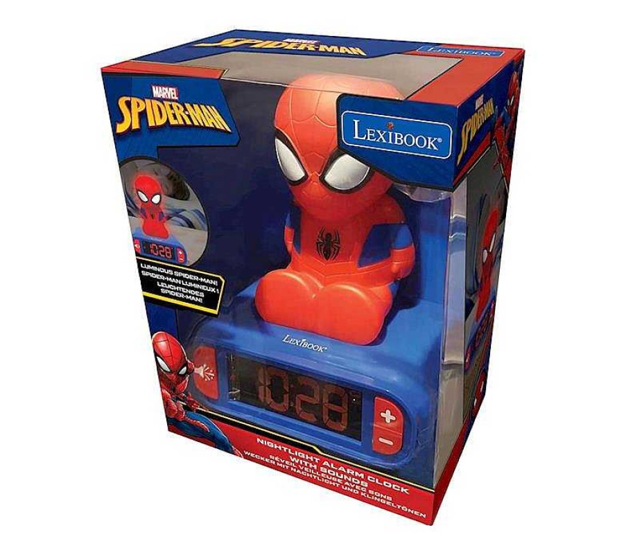 Primera Comuni N Lexibook | Despertador Digital Spiderman Con Radio Y Luz 3D