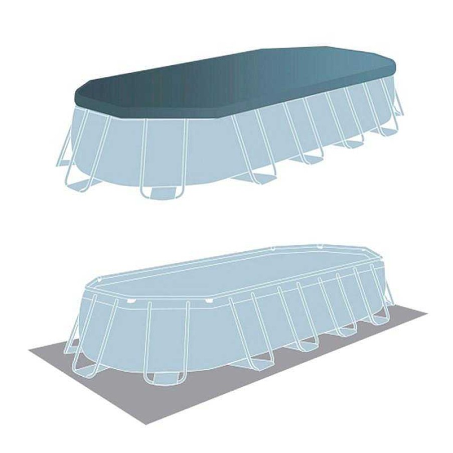 Juguetes Para Piscina Y Accesorios Intex | Piscina Prism Frame Ovalada Con Depuradora Y Escalera