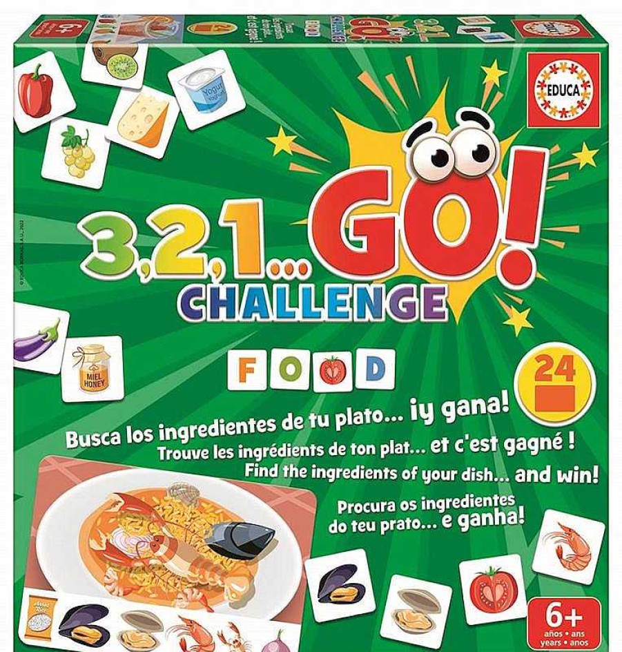 Juegos De Mesa Educa Borrás | Juego 3, 2, 1 Go! Challenge Food