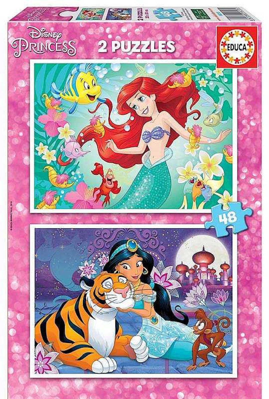 Puzzles Educa Borrás | Puzzles Ariel Y Jazmin 2X48