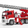 Veh Culos De Juguete Bruder | Camion Bomberos Man Con Gran Escalera Y Modulo Con Luz Bruder