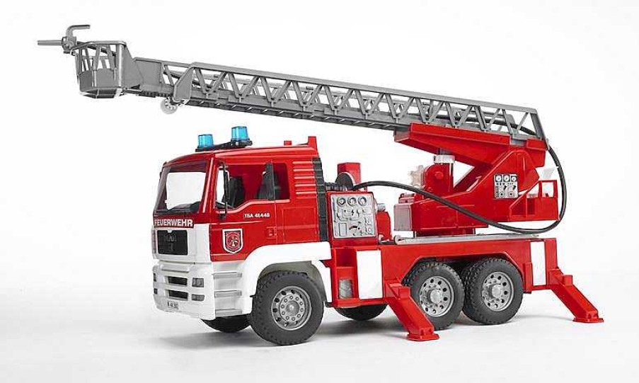 Veh Culos De Juguete Bruder | Camion Bomberos Man Con Gran Escalera Y Modulo Con Luz Bruder