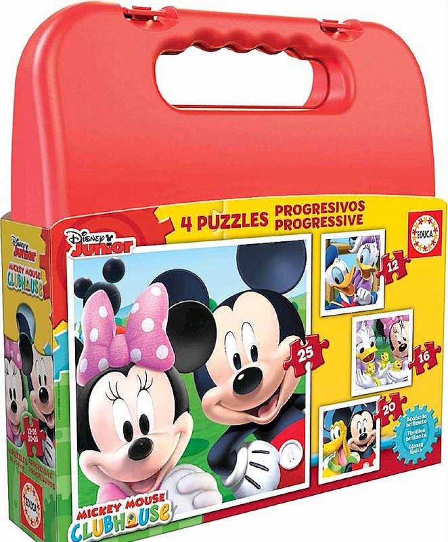 Puzzles Educa Borrás | 4 Puzzles Progresivos Mickey Mouse De Educa