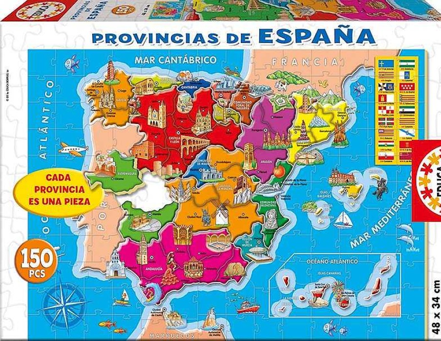 Puzzles Educa Borrás | Puzzle 150 Provincias De Espa A De Educa