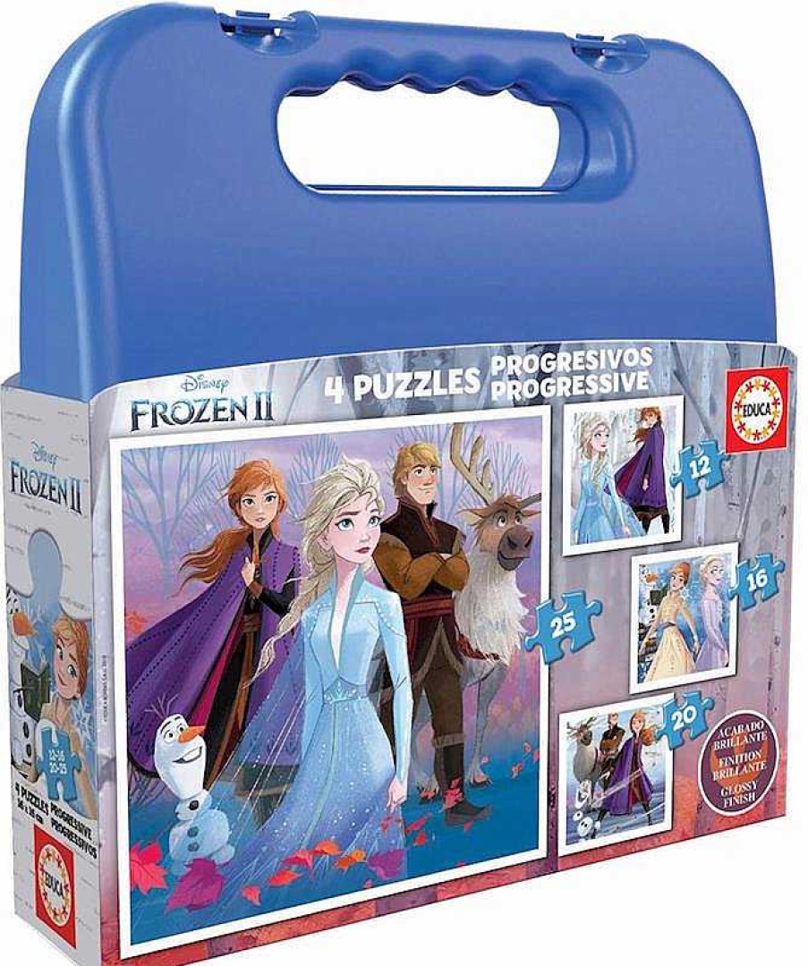 Puzzles Educa Borrás | Maleta Frozen Ii Set 4 Puzzles Infantiles Progresivos