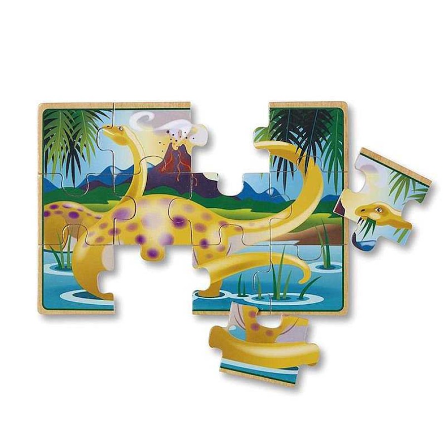 Puzzles Toy Partner | Puzzle Madera Dinosaurios En Caja