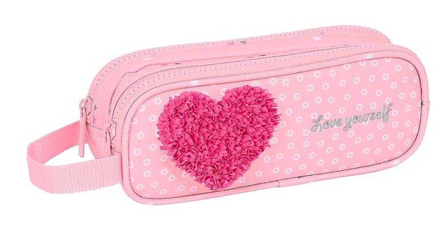 Material Escolar Safta | Coraz N Rosa Estuche Doble Safta