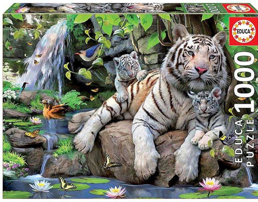 Puzzles Educa Borrás | Puzzle 1000 Piezas Tigres Blancos De Bengala