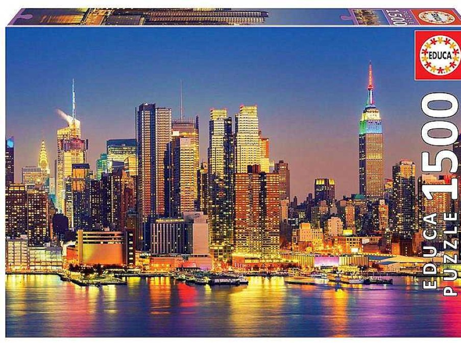 Puzzles Educa Borrás | Puzzle 1500 Piezas Manhattan De Noche