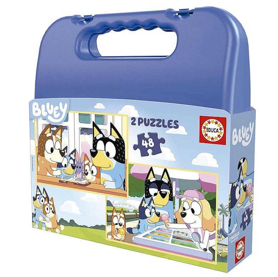 Puzzles Educa Borrás | Malet N Bluey Puzzles 48 Piezas