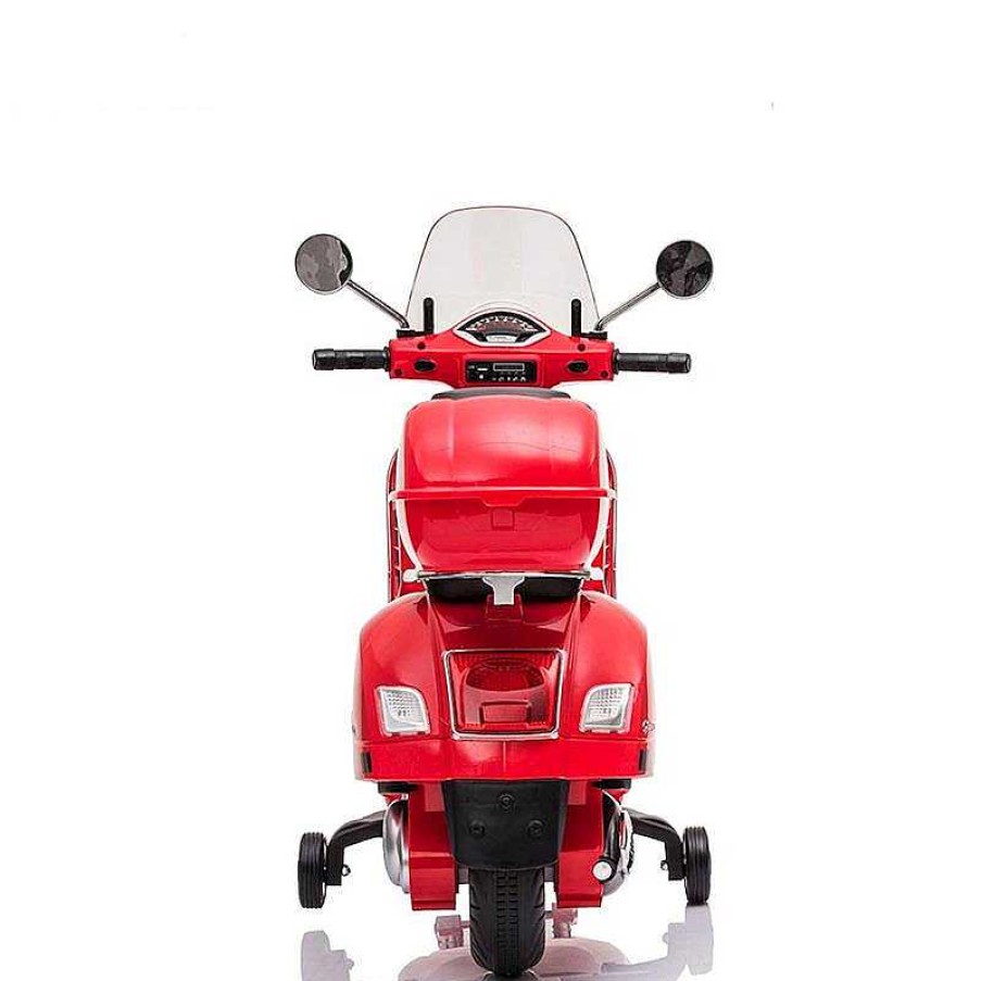 Coches El Ctricos Infantiles Ociotrends | Moto Vespa El Ctrica Rojo Con Mp3