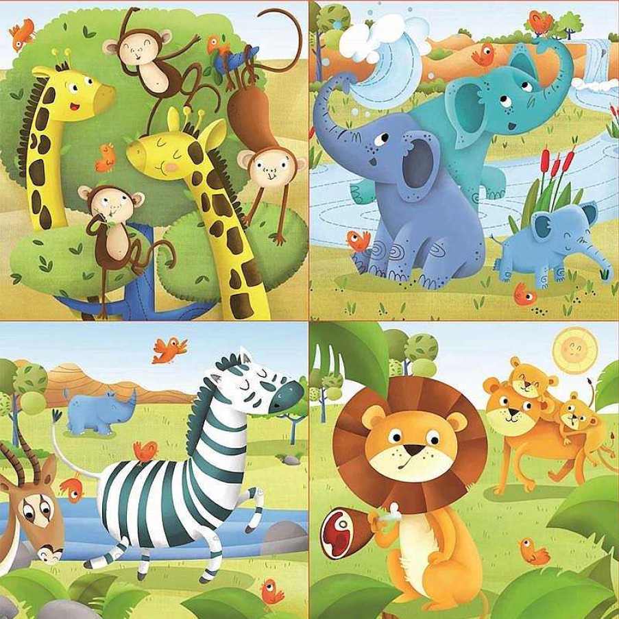 Puzzles Educa Borrás | Puzzle Animales Salvajes Progresivos