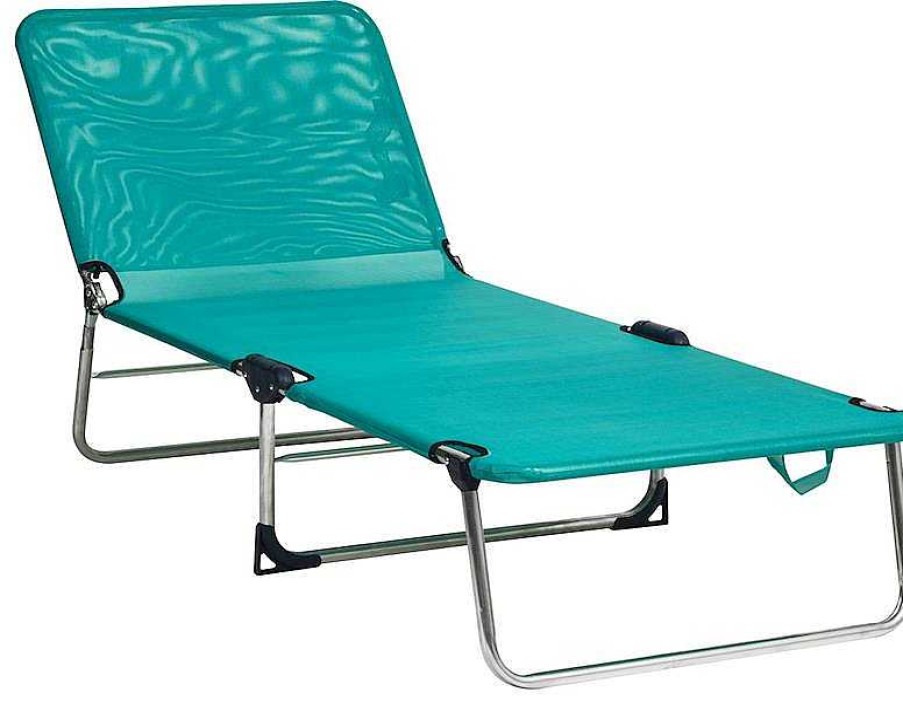 Juguetes Verano Alco | Cama Playa Aluminio Con Asas Turquesa Multiposici N