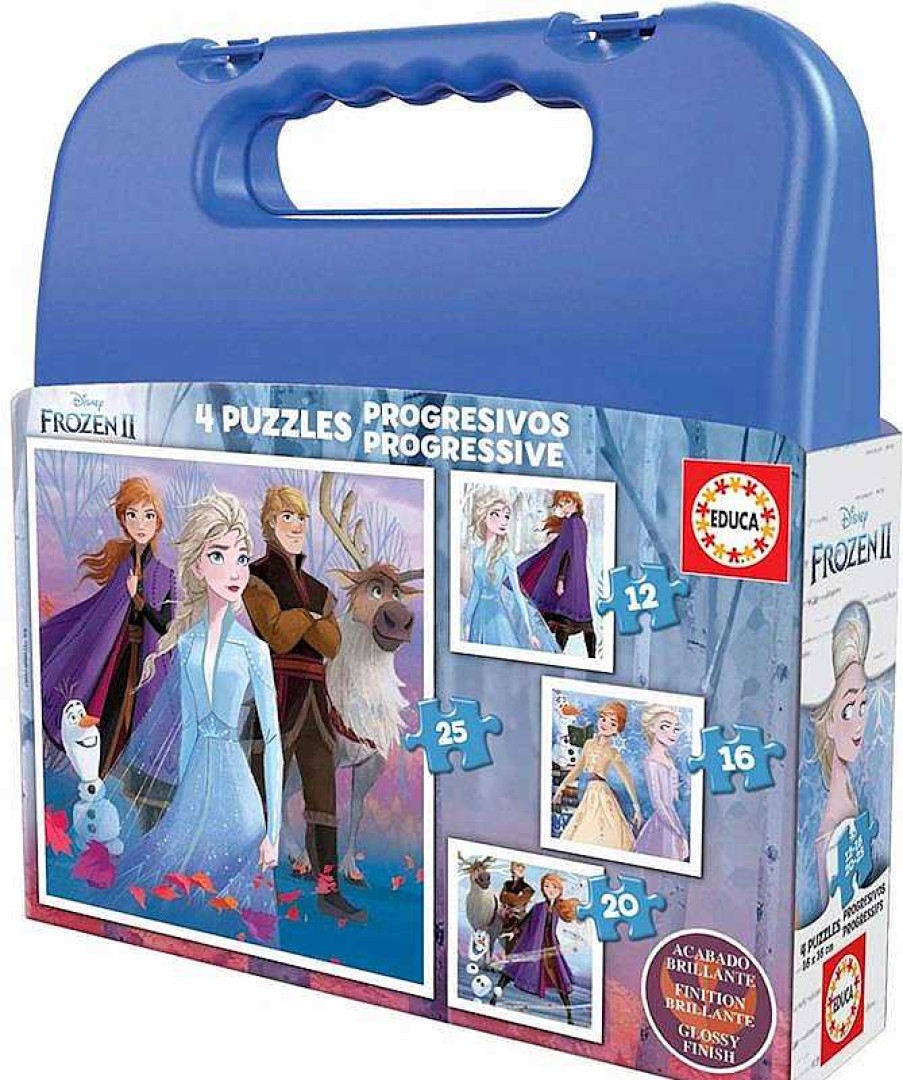 Puzzles Educa Borrás | Maleta Frozen Ii Set 4 Puzzles Infantiles Progresivos