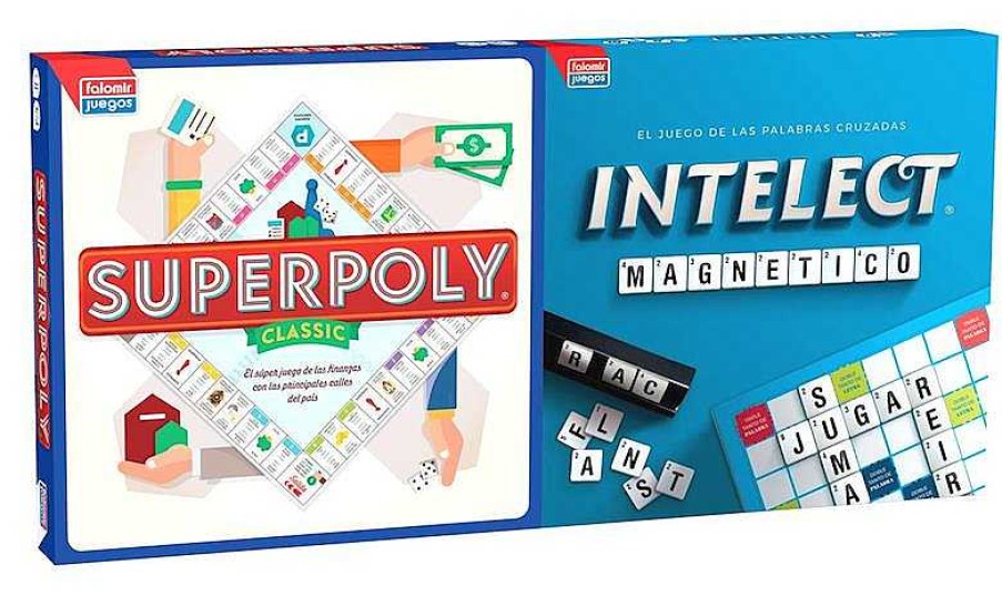 Juegos De Mesa Falomir | Set De Juego Superpoly Y Intelect Magnetico De Falomir