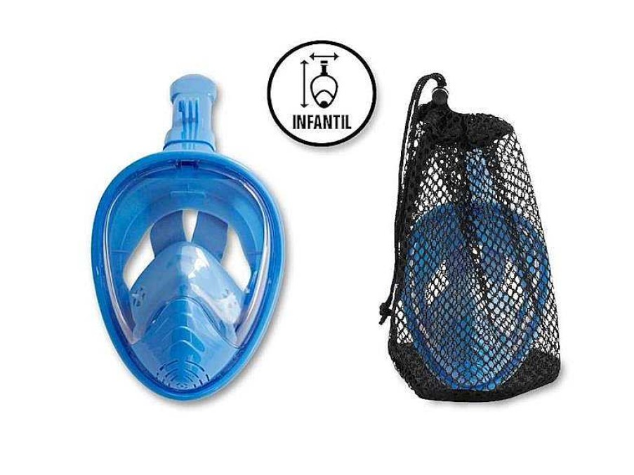 Juguetes Para Piscina Y Accesorios Poessa | Gafa De Buceo Integral Infantil Azul