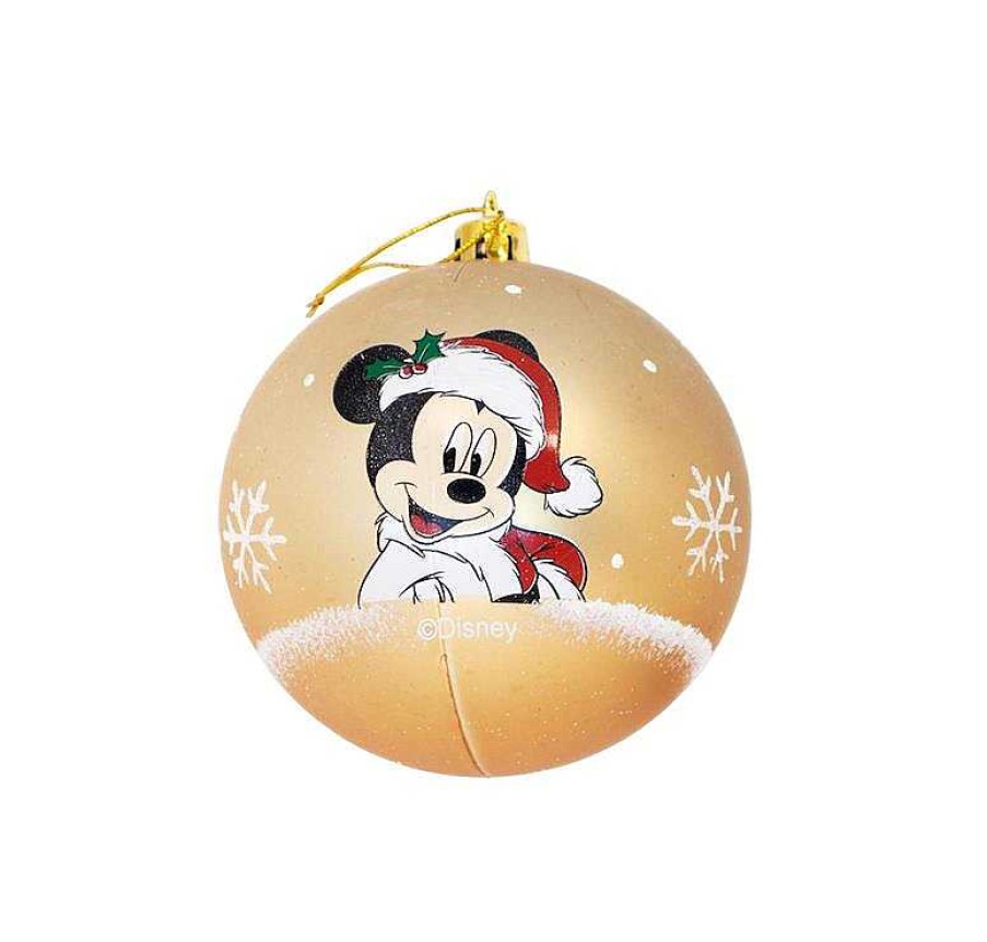 Adornos Navide Os Safta | Bolas Navidad Mickey Happy Smiles Pack 6 Oro