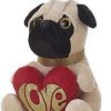 Peluches Creaciones Llopis | Pug Dog Coraz N Peluche 26Cm