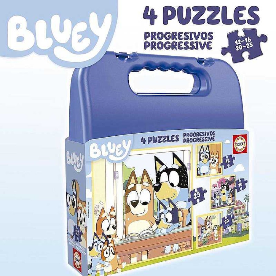 Puzzles Educa Borrás | Set De Cuatro Puzzles Bluey Progresivos