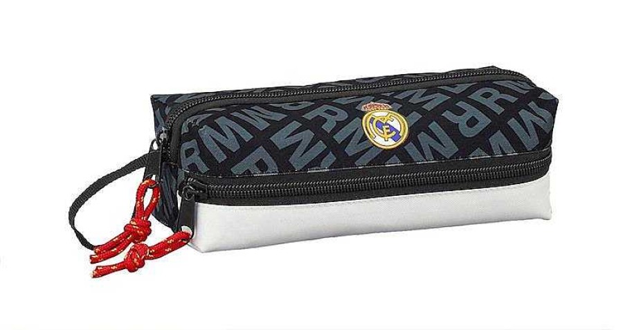 Material Escolar Safta | Estuche 3 Cremalleras Real Madrid Banco Y Negro