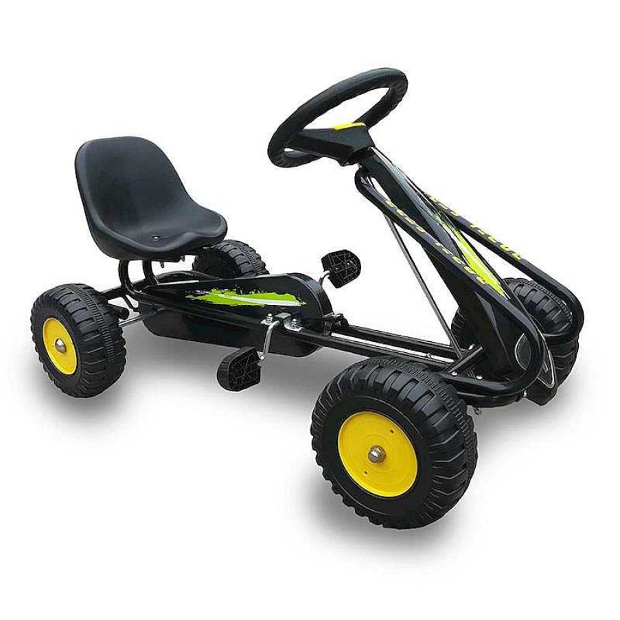 Coches De Pedales Ociotrends | Coche Go Kart Negro Ruedas De Aire