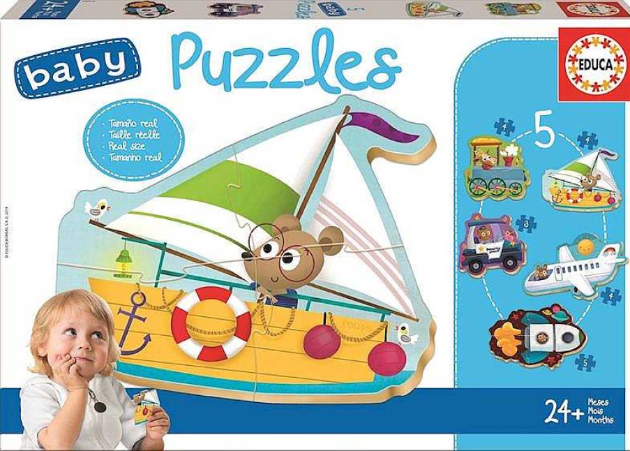 Puzzles Educa Borrás | Puzzle Baby 5 Veh Culos